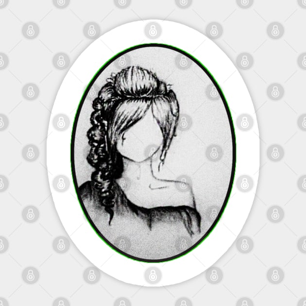 Woman in Oval Frame Sticker by baileyemilee